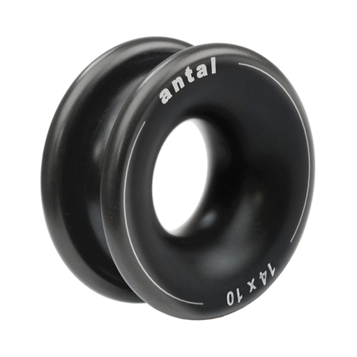Anneau - Aluminium poli miror et anodisé dur noir - 14mm X 10mm
