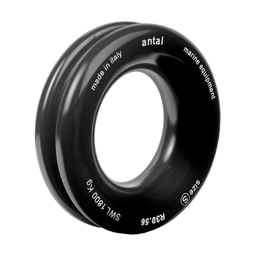 Anneaux pleins - Aluminium anodisé dur noir - Oeil central 30mm 