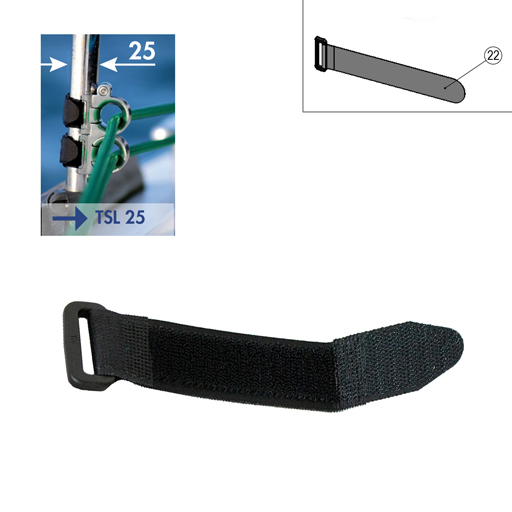 Sangle velcro double pour filoir double Réf TSL25 / noire 25X122MM