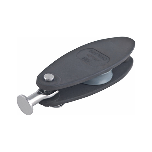  Poulie v simple alu ringot - réa nylon 26mm - avec clef droite