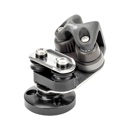 Small Swivel Ball Bearing Base & Cam Cleat For Skiff Angled