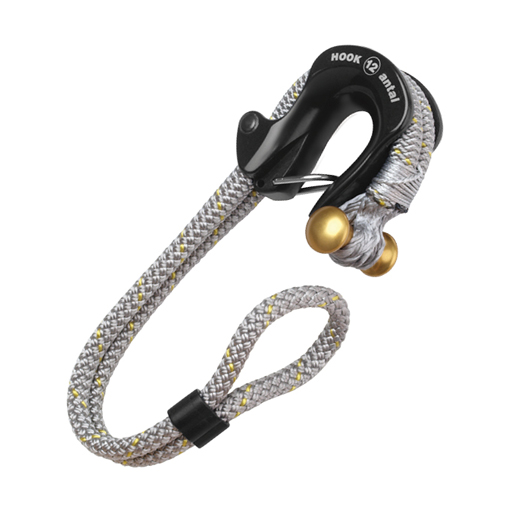 Hook - Aluminium anodisé dur noir pour cordage 12mm - Dyneema 5mm