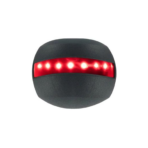 Vertical mount 2NM Port sidelight (red 112,5°) - Competition with black cover cap