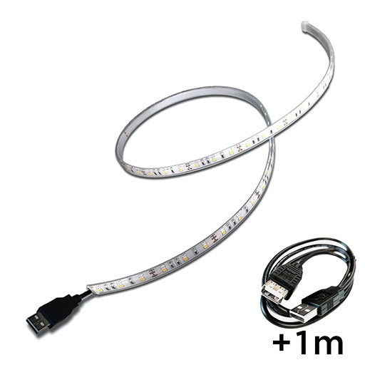 1 meter of led strip with USB connector  for autonomous BiminiTop lighting - 30W - IP65 Waterproof - Warm white