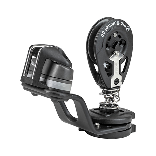 Compact Mainsheet Jammer Arm With Swivel Cleat & Wave Block