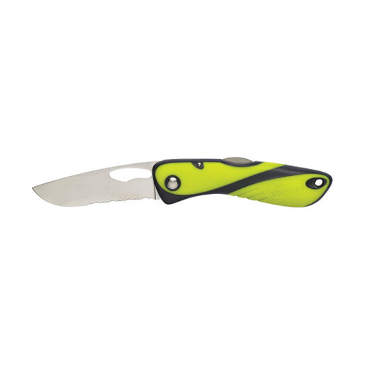 Couteau Offshore - Lame crantée - Fluo