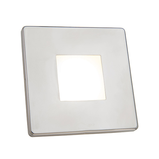 Stainless Steel polished spotlight NIVIDIC (square) - 10W - Warm white - without switch - Dimmable