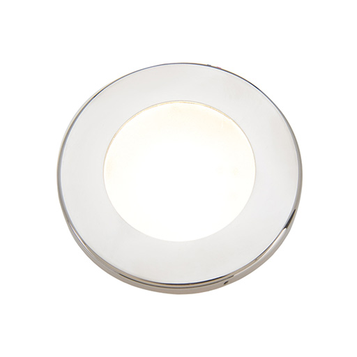 Stainless Steel polished spotlight TUDY (round) - 10W - Warm white - without switch - Dimmable