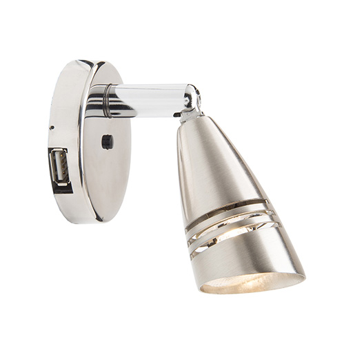 HOEDIC led ceiling spotlight with switch & USB socket - 10W - Warm white - MR11 - 40°