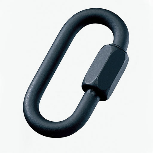 Maillon rapide standard inox noir 6mm - 1/4